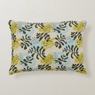 Cojín Decorativo Botánico Abstracto Bohemiio Verde Azul Pastel