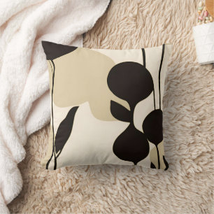 Cojín Decorativo Botánico abstracto minimalista moderno beige neutr