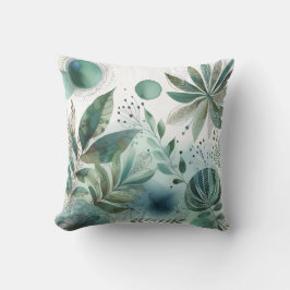 Cojín decorativo botánico acuarela