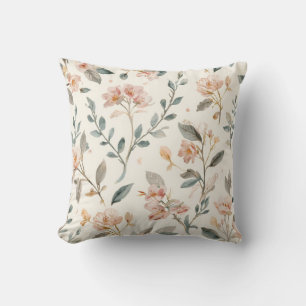 Cojín Decorativo Botánico Acuarela de Flor Silvestre Suave Salvia N
