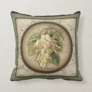 Cojín decorativo botánico de las uvas
