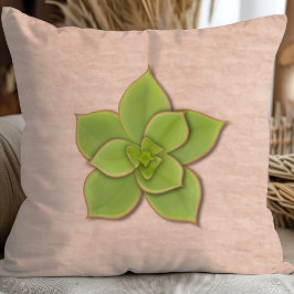 Cojín Decorativo Botánico de Suculenta Verde Moderna