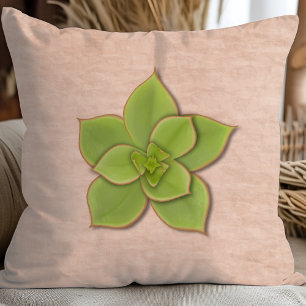 Cojín Decorativo Botánico de Suculenta Verde Moderna