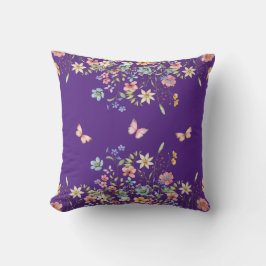 Cojín Decorativo Botánico floral púrpura
