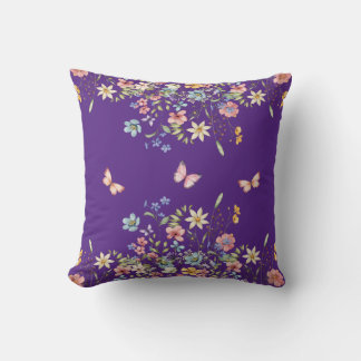 Cojín Decorativo Botánico floral púrpura