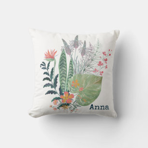 Cojín Decorativo Botánico floral tropical personalizado