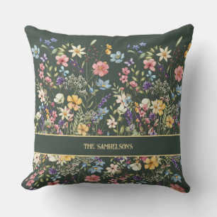 Cojín Decorativo Botánico personalizado en verde salvia