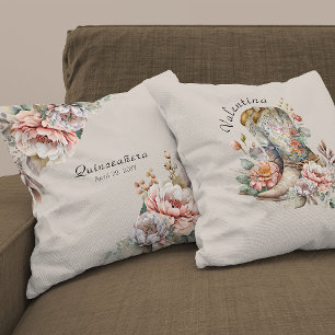 Cojín Decorativo Botas de vaquera boho floral rústico Quinceañera