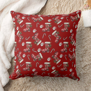Cojín Decorativo Botas Navideñas Festivas, Caramelos de Caña