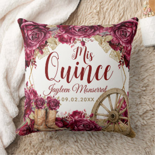 Cojín Decorativo Botas occidentales de quinceañera de oro de Borgoñ