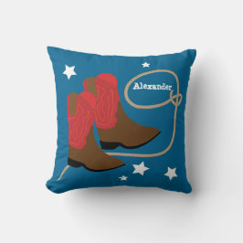 Cojín Decorativo Botas y cuerda rojas de vaquero, personalizadas