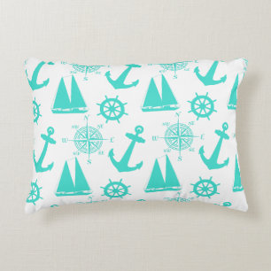 Cojín Decorativo Bote costero azul turquesa