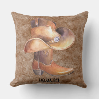 Cojín Decorativo Bote de Cowboy y música country Gorra