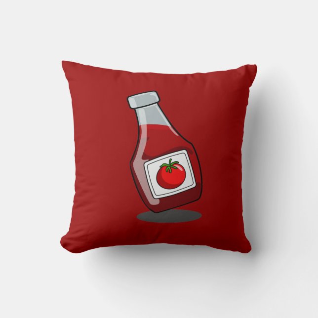 Cojín Decorativo Botella de Ketchup personalizado (Anverso)