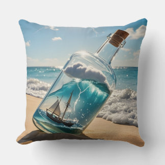 Cojín Decorativo Botella Serenidad en la Costa