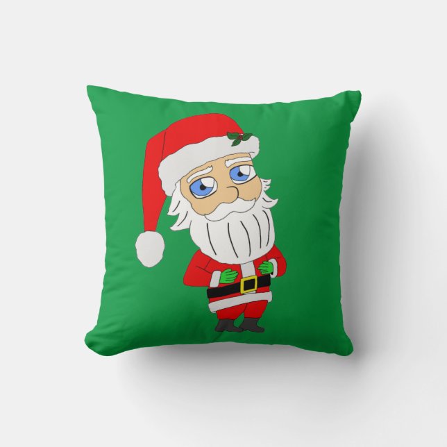 Cojín Decorativo botón chibi santa claus (Anverso)