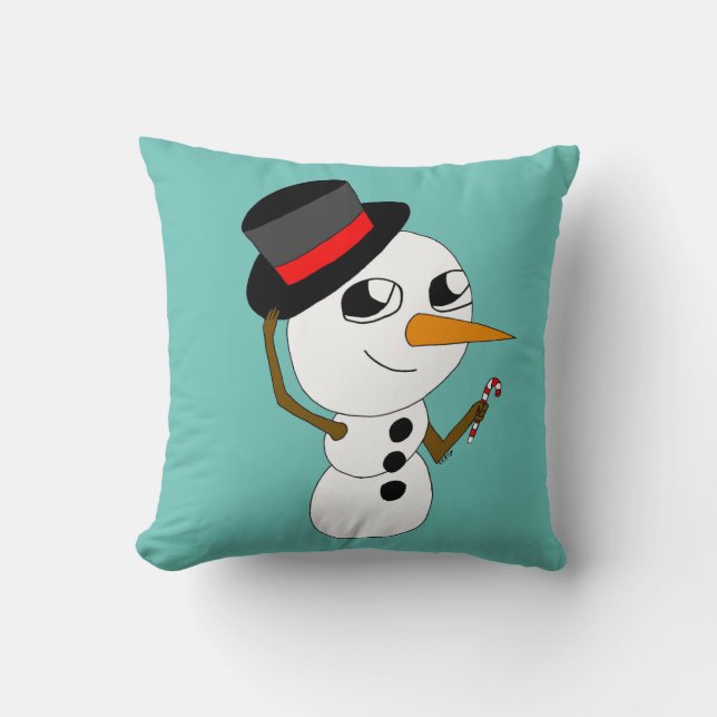 Cojín Decorativo botón chibi smowman (Anverso)