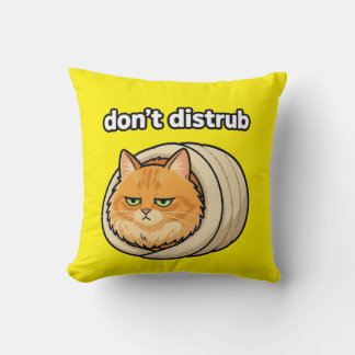 Cojín Decorativo Botón de gato naranja estético lindo no molestar