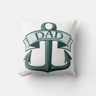 Cojín Decorativo Botón de impresión de fotos de ancla de papá