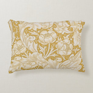 Cojín Decorativo Botón de soltero floral dorado de William Morris