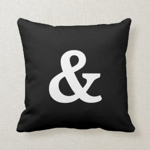 Cojín Decorativo Botón moderno en blanco y negro y (y signo)