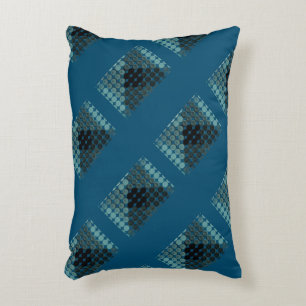 Cojín Decorativo Botones cian sobre azul formando formas geométrica