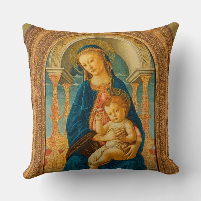 Cojín Decorativo Botticelli (1445-1510) Madonna & Child Enthroned (Reverso )