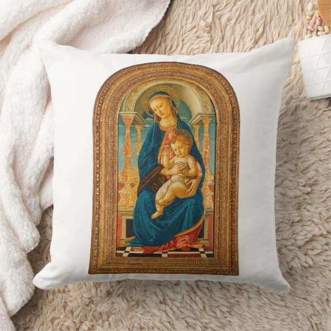 Cojín Decorativo Botticelli (1445-1510) Madonna & Child Enthroned (Manta)