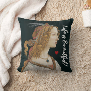 Cojín Decorativo Botticelli Nymph Portrait Pintura Art