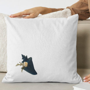 Cojín Decorativo Bouquet de Seashells Coastal Azul y Blanco Elegant