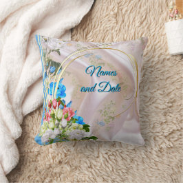 Cojín Decorativo Bouquets de Rosas multicolores sobre texturas de s