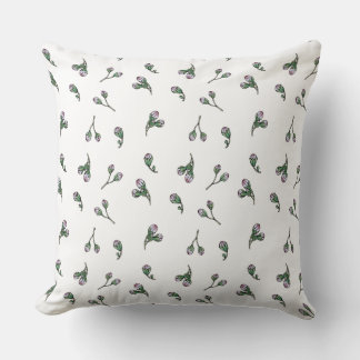 Cojín Decorativo Bourgeon de Fleur - Rose et vert - Motif floral dé