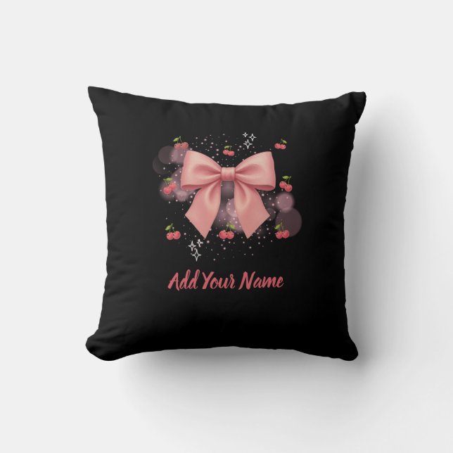 Cojín Decorativo Bow and Cherries Throw Pillow (Anverso)