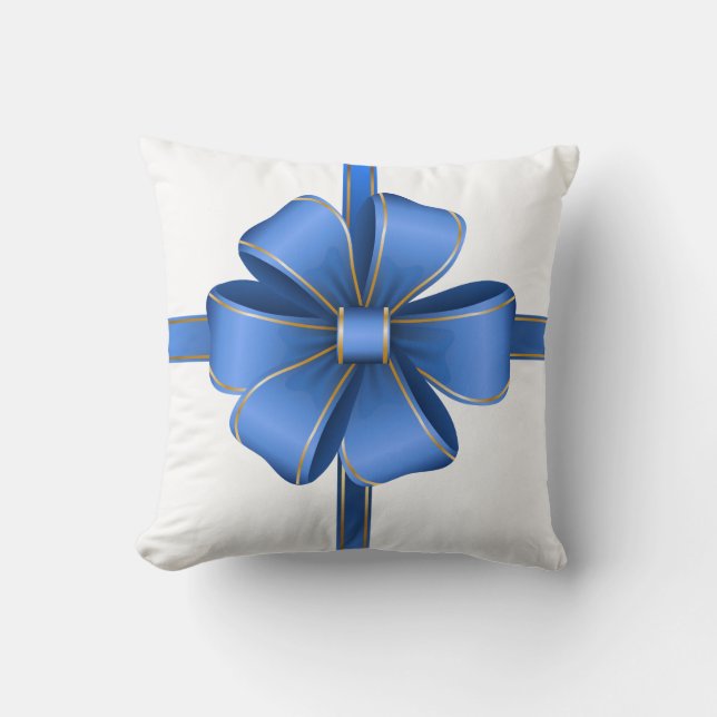 Cojín Decorativo Bow de Navidades azules (Anverso)