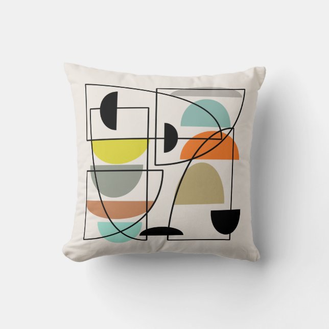 Cojín Decorativo "Bowls" modernos de mediados del siglo (Anverso)