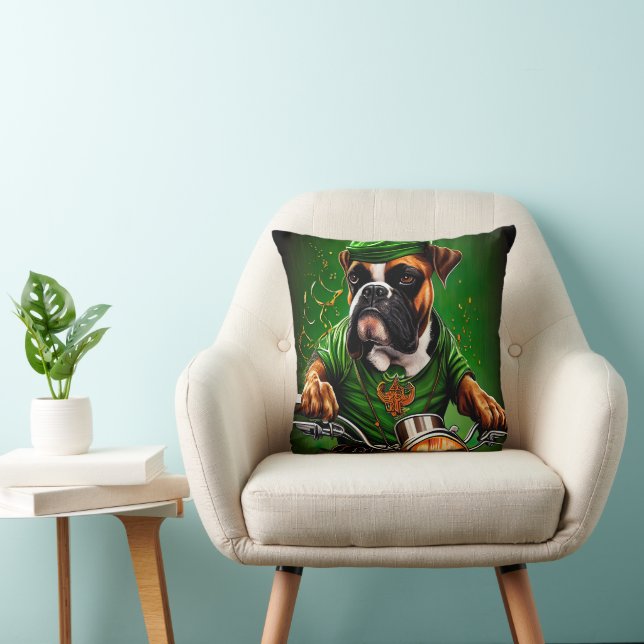 Cojín Decorativo Boxer Dog Driving Bike St. (Silla)