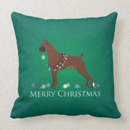 Cojín Decorativo Boxer Dog Merry Christmas Design