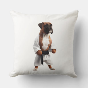 Cojín Decorativo Boxer Dog Play Karate, Boxer Dog Karate Player