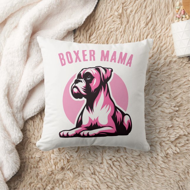 Cojín Decorativo Boxer Mama: Cute Boxer Perro Silhouette (Manta)