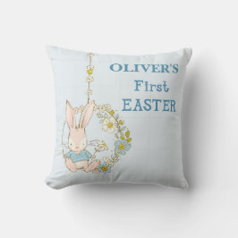 Cojín Decorativo Boy First Easter Bunny on Flower Swing
