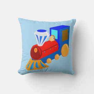 Cojín Decorativo Boy Red Blue Train con aulas azules y verdes