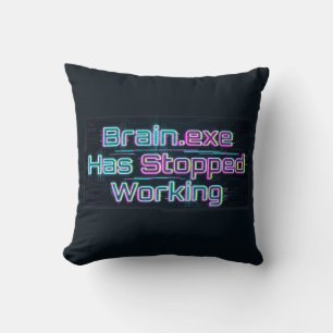 Cojín Decorativo Brain.exe Ha Dejado de Funcionar Camiseta Divertid