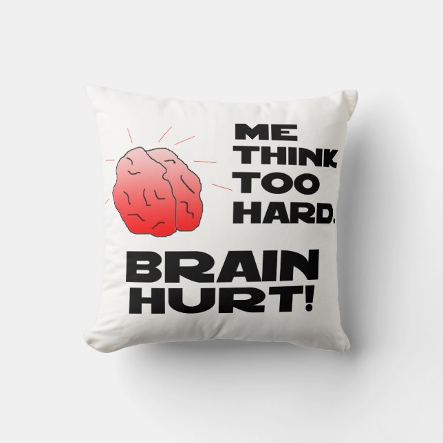 Cojín Decorativo Brain Hurt Black (Anverso)