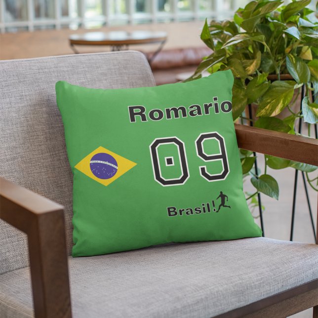 Cojín Decorativo Brasil Flag Personalized Soccer Fan Home Decor (Subido por el creador)