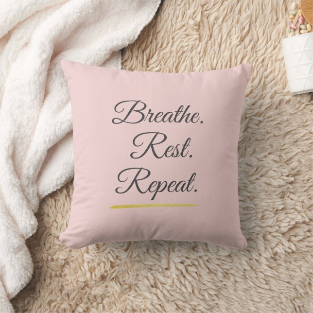 Cojín Decorativo Breathe Rest Repeat Elegant Blush Pink Minimalist (Manta)