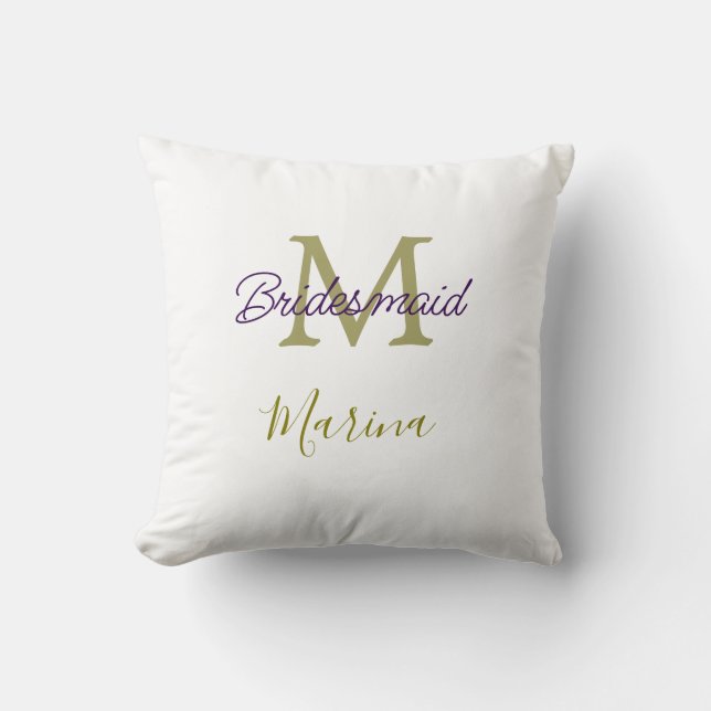 Cojín Decorativo Bride tribe monogram bridal shower simple golden p (Anverso)