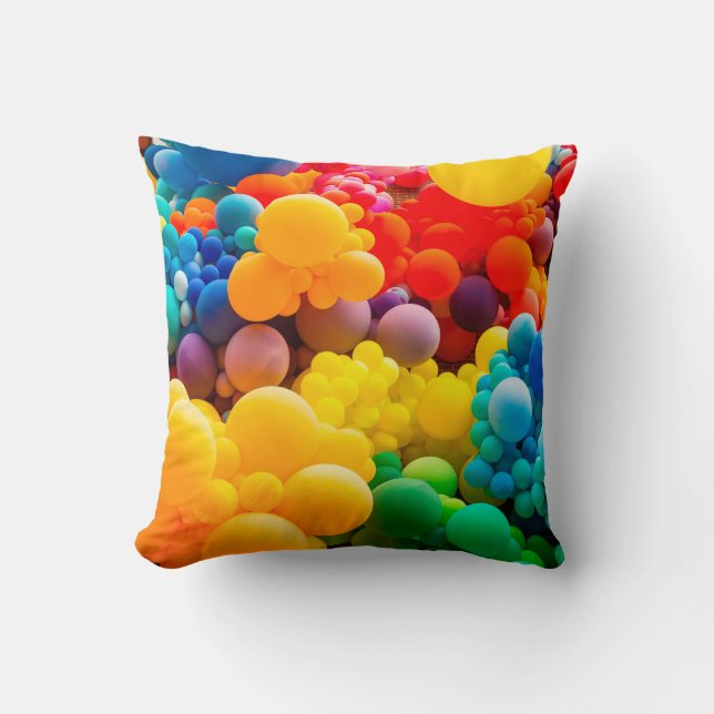 Cojín Decorativo Bright abstract background of jumble of rainbow co (Anverso)