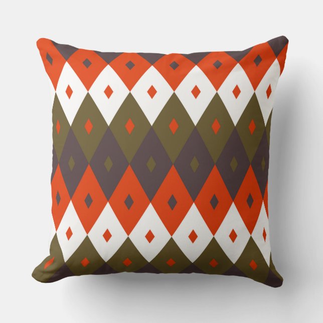 Cojín Decorativo Bright and Vivid Rhombus Pattern Throw Pillow (Anverso)
