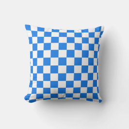 Cojín Decorativo Bright Blue and White Checkers