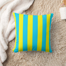 Cojín Decorativo Bright Blue and Yellow Stripes 